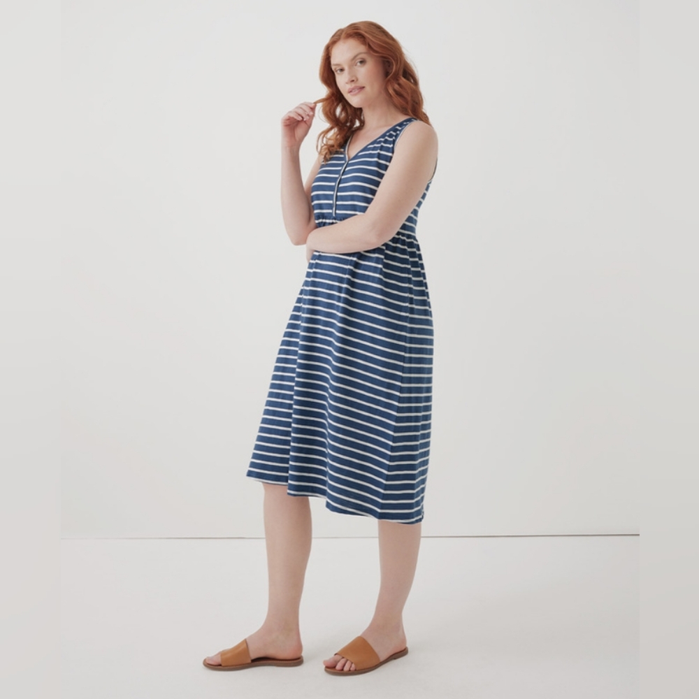 Relaxed Slub Henley Tank Dress